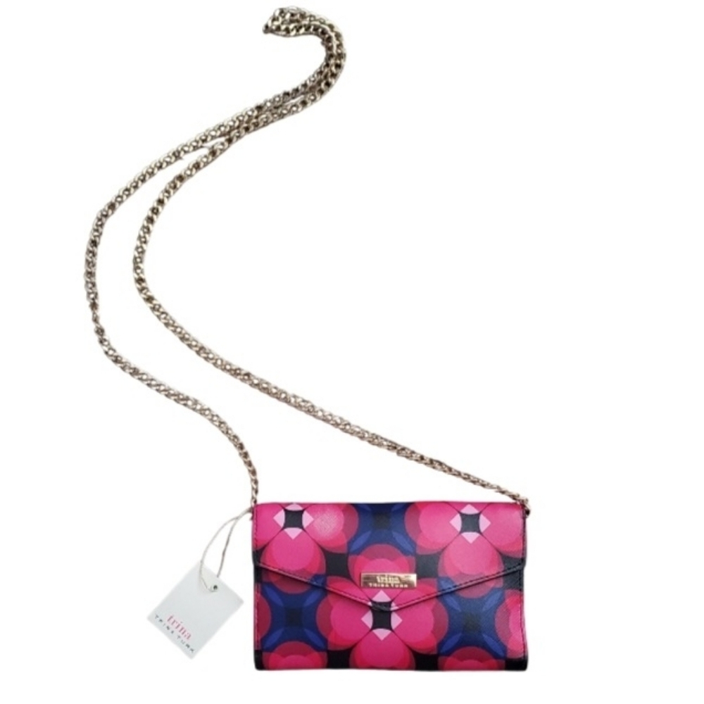 Trina Turk Pink and Blue Floral Crossbody Bag